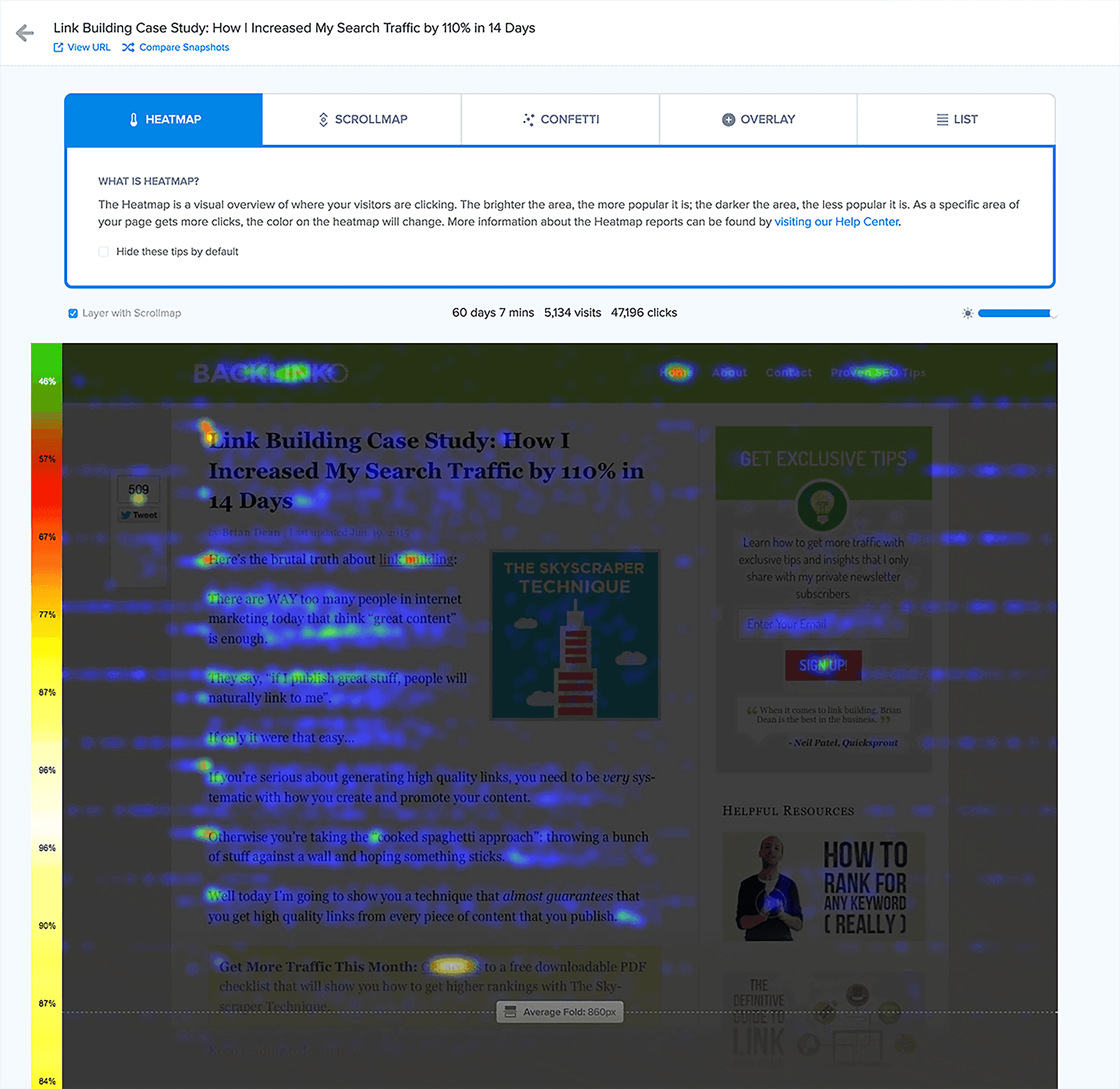 CrazyEgg heatmap