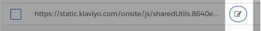 Une vue en surbrillance de l'icône d'édition en forme de crayon à droite de l'URL de votre site web.