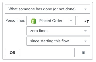 Configuratie van flow-aantal ingesteld op 'Bestelling Geplaatst: 0 keer sinds het starten van deze flow'