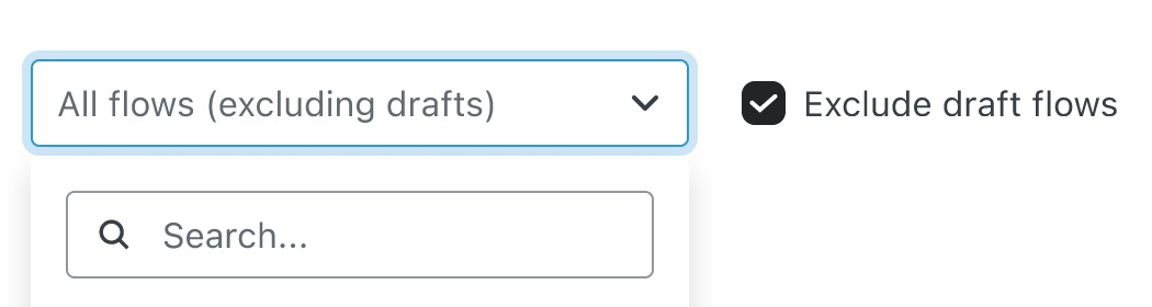Exclusief ontwerpstroomkaart aangevinkt naast Alle stroom dropdown