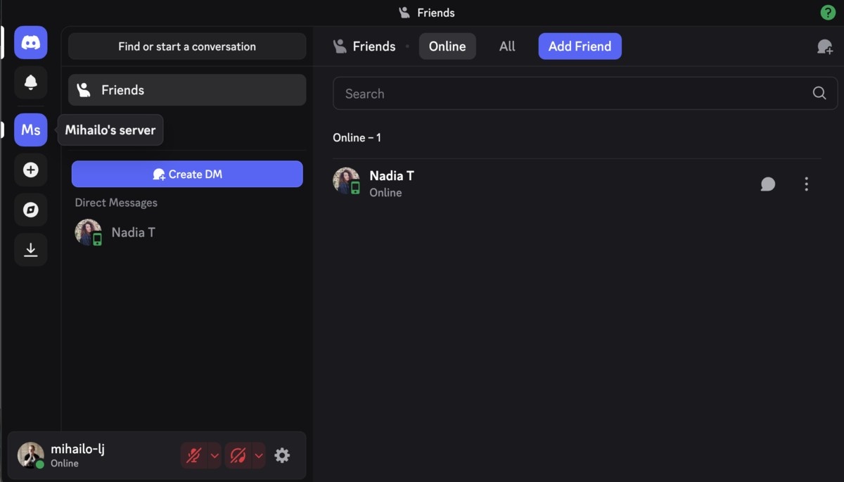 Discord interface